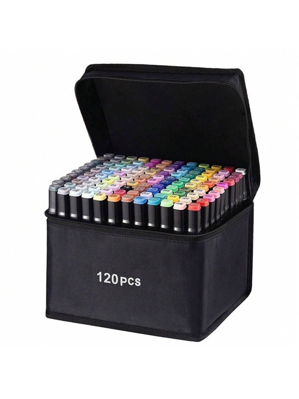120 Colors Dual-Tip Alcohol-Based Markers Set, Permanent Sketch Markers